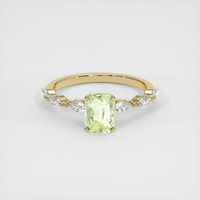 1.73 Ct. Yellowish Green Sapphire Ring, 18K Yellow Gold 1