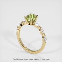 1.73 Ct. Yellowish Green Sapphire Ring, 18K Yellow Gold 2