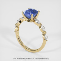 2.15 Ct. Blue Sapphire Ring, 18K Yellow Gold 2