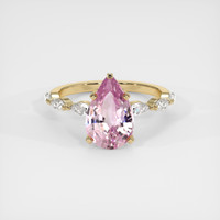 3.00 Ct. Pink Sapphire Ring, 18K Yellow Gold 1