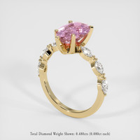 3.00 Ct. Pink Sapphire Ring, 18K Yellow Gold 2