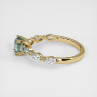 0.82 Ct. Bluish Green Sapphire Ring, 18K Yellow Gold 4