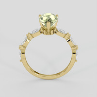 2.11 Ct. Yellowish Green Sapphire Ring, 18K Yellow Gold 3