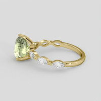2.11 Ct. Yellowish Green Sapphire Ring, 18K Yellow Gold 4