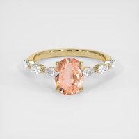1.32 Ct. Padparadscha Sapphire Ring, 18K Yellow Gold 1