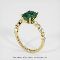 3.05 Ct. Bluish Green Sapphire Ring, 18K Yellow Gold 2