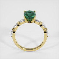 3.05 Ct. Bluish Green Sapphire Ring, 18K Yellow Gold 3