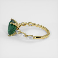 3.05 Ct. Bluish Green Sapphire Ring, 18K Yellow Gold 4