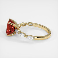 3.04 Ct. Padparadscha Sapphire Ring, 18K Yellow Gold 4