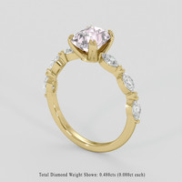 1.57 Ct. Pink Sapphire Ring, 18K Yellow Gold 2