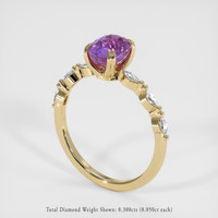 1.41 Ct. Pinkish Purple Sapphire Ring, 18K Yellow Gold 2