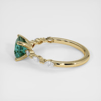 1.10 Ct. Bluish Green Sapphire Ring, 18K Yellow Gold 4