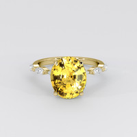 5.10 Ct. Yellow Sapphire Ring, 18K Yellow Gold 1