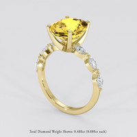 5.10 Ct. Yellow Sapphire Ring, 18K Yellow Gold 2