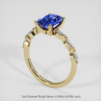1.34 Ct. Blue Sapphire Ring, 18K Yellow Gold 2