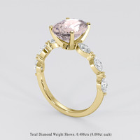 3.06 Ct. Peach Sapphire Ring, 18K Yellow Gold 2