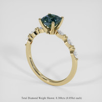 1.49 Ct. Greenish Blue Sapphire Ring, 18K Yellow Gold 2