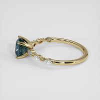 1.49 Ct. Greenish Blue Sapphire Ring, 18K Yellow Gold 4
