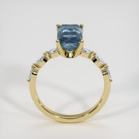 3.10 Ct. Greenish Blue Sapphire Ring, 18K Yellow Gold 3