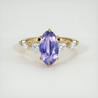 2.50 Ct. Purple Sapphire Ring, 18K Yellow Gold 1