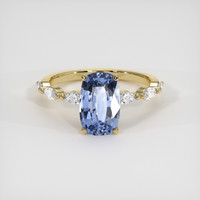 2.25 Ct. Blue Sapphire Ring, 18K Yellow Gold 1