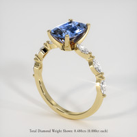 2.25 Ct. Blue Sapphire Ring, 18K Yellow Gold 2