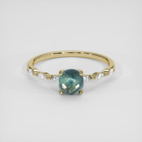 1.83 Ct. Greenish Blue Sapphire Ring, 18K Yellow Gold 1