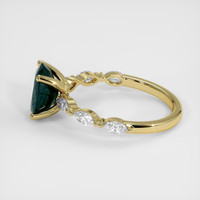 2.20 Ct. Bluish Green Sapphire Ring, 18K Yellow Gold 4