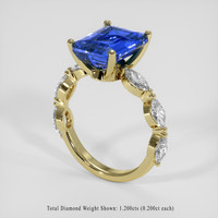5.06 Ct. Blue Sapphire Ring, 18K Yellow Gold 2