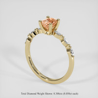 1.02 Ct. Padparadscha Sapphire Ring, 18K Yellow Gold 2