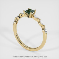 0.33 Ct. Bi Color Sapphire Ring, 18K Yellow Gold 2