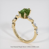 1.39 Ct. Green Sapphire Ring, 18K Yellow Gold 2