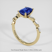 1.31 Ct. Blue Sapphire Ring, 18K Yellow Gold 2