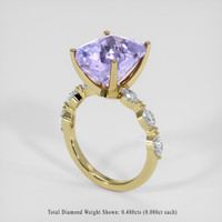 8.43 Ct. Violet Sapphire Ring, 18K Yellow Gold 2