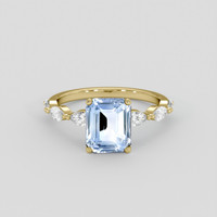2.99 Ct. Blue Sapphire Ring, 18K Yellow Gold 1