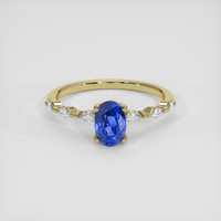 1.12 Ct. Blue Sapphire Ring, 18K Yellow Gold 1