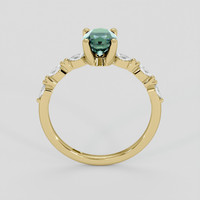 1.02 Ct. Bluish Green Sapphire Ring, 18K Yellow Gold 3