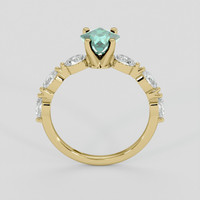 1.36 Ct. Bluish Green Sapphire Ring, 18K Yellow Gold 3