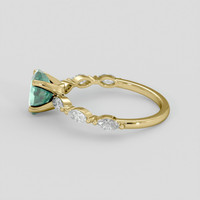 1.36 Ct. Bluish Green Sapphire Ring, 18K Yellow Gold 4
