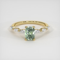 1.61 Ct. Green Sapphire Ring, 18K Yellow Gold 1