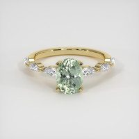 1.74 Ct. Green Sapphire Ring, 18K Yellow Gold 1