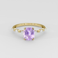 2.15 Ct. Purple Sapphire Ring, 18K Yellow Gold 1