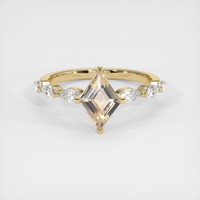 1.06 Ct. Peach Sapphire Ring, 18K Yellow Gold 1
