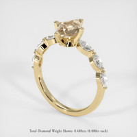 1.06 Ct. Peach Sapphire Ring, 18K Yellow Gold 2