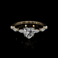 1.10 Ct. White Sapphire Ring, 18K Yellow Gold 1
