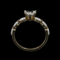 1.10 Ct. White Sapphire Ring, 18K Yellow Gold 3