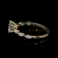 1.10 Ct. White Sapphire Ring, 18K Yellow Gold 4