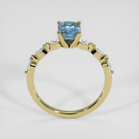 1.11 Ct. Greenish Blue Sapphire Ring, 18K Yellow Gold 3