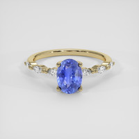 1.38 Ct. Blue Sapphire Ring, 18K Yellow Gold 1