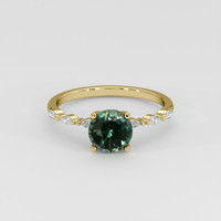 2.14 Ct. Green Sapphire Ring, 18K Yellow Gold 1